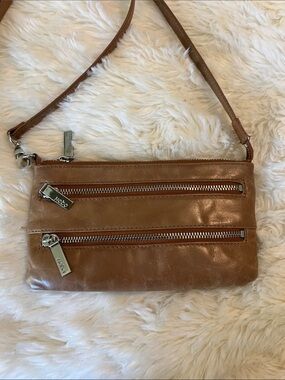 HOBO Brown Leather Dual-Zip Crossbody